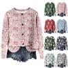 Women's Round Neck Top Printing Thickened Plush Cashmere Warm Long Top