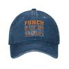 Cute Monkey Punch Brave Unisex Baseball Caps Meme Cartoon Distressed Denim Hat Outdoor Running Golf Adjustable Fit Snapback Hat