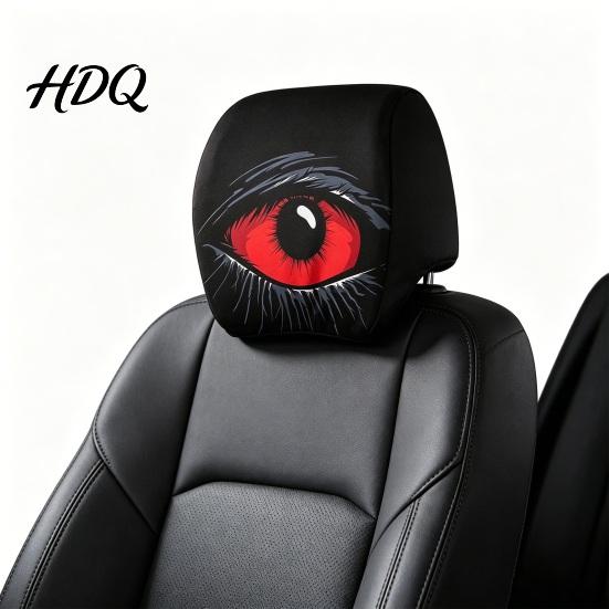 Neck Support Headrest Cover 2 Pcs Red Demon Eye Covers Universal Car
