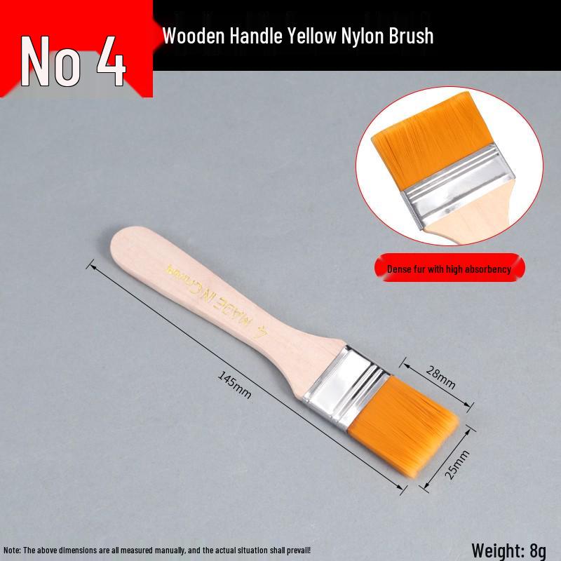 Nylon Soft Bristle Industrial Paint & Art Brush - Small BBQ & Lab Use
