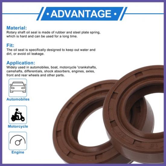 Oil Seal Seal Ring Rotary Shaft Seal FKM Rubber 18X30X7Mm 2 Pcs