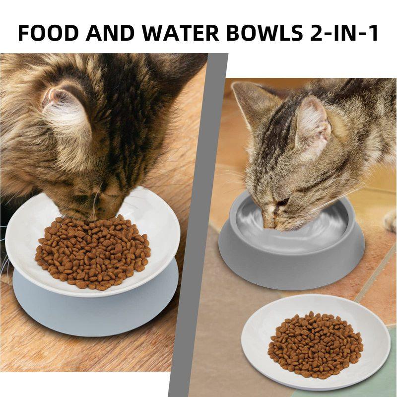 Superdesign Cat Bowl Pet Bowl Tilted Neck-Protecting Separate Moonlight Cat Food Bowl Pet Supplies Melamine Non-Slip Cat Bowl
