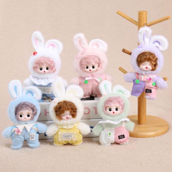 Plush Keychain Pendant Vinyl Face Doll Shape Compact Size Portable Key Chain Bag Decor Key Holder Backpack Ornament