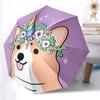 1pc Unicorn Corgi Fashionable Automatic Opening/Closing Folding Umbrella with 8 Bones, Windproof Portable, Daily Use073