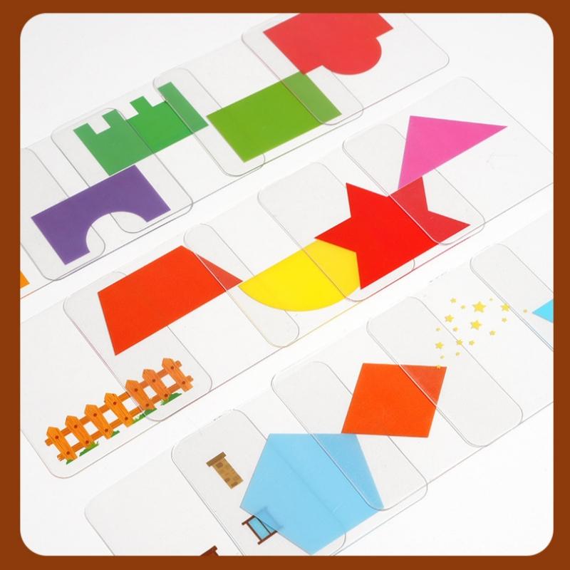 1 Set Geometric Shape Spatial Imagination Intellectual Thinking Puzzle Games Kids Toy House Design Logic Game Montessori Toys