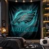 Wandbehang Wandteppich Philadelphia Eagles Druck Stoff für Wohnzimmer Schlafzimmer Heimdekoration