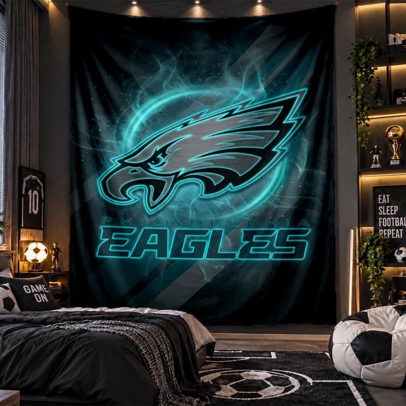 Wandbehang Wandteppich Philadelphia Eagles Druck Stoff für Wohnzimmer Schlafzimmer Heimdekoration