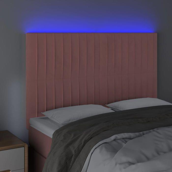 VidaXL LED Headboard Bedroom Furniture Double Bed Accessory Head of Bed Frame Interior Pink 3122715