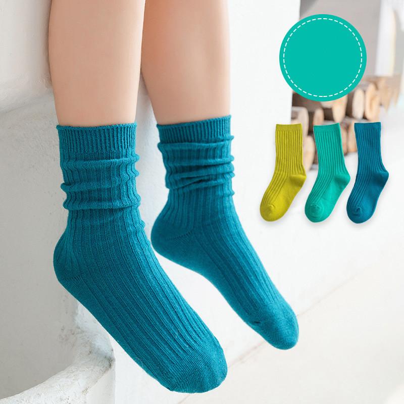 3 Paare/Los 1 bis 10 Jahre Herbst Winter Socken für Jungen Neo Farben Socken an Mädchen Weiche Baumwolle Schülersocken Bonbonfarben