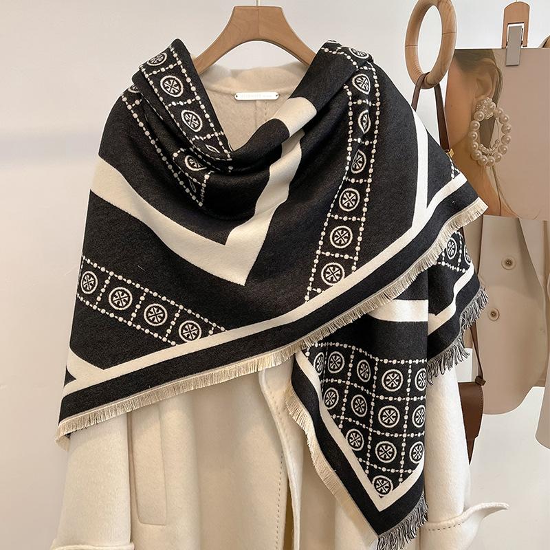 New Fashion Winter Cashmere Scarf Women Luxury Duplex Print Female Shawl Wrap Scarves Lady Thick Warm Blanket Echarpe Pashmina
