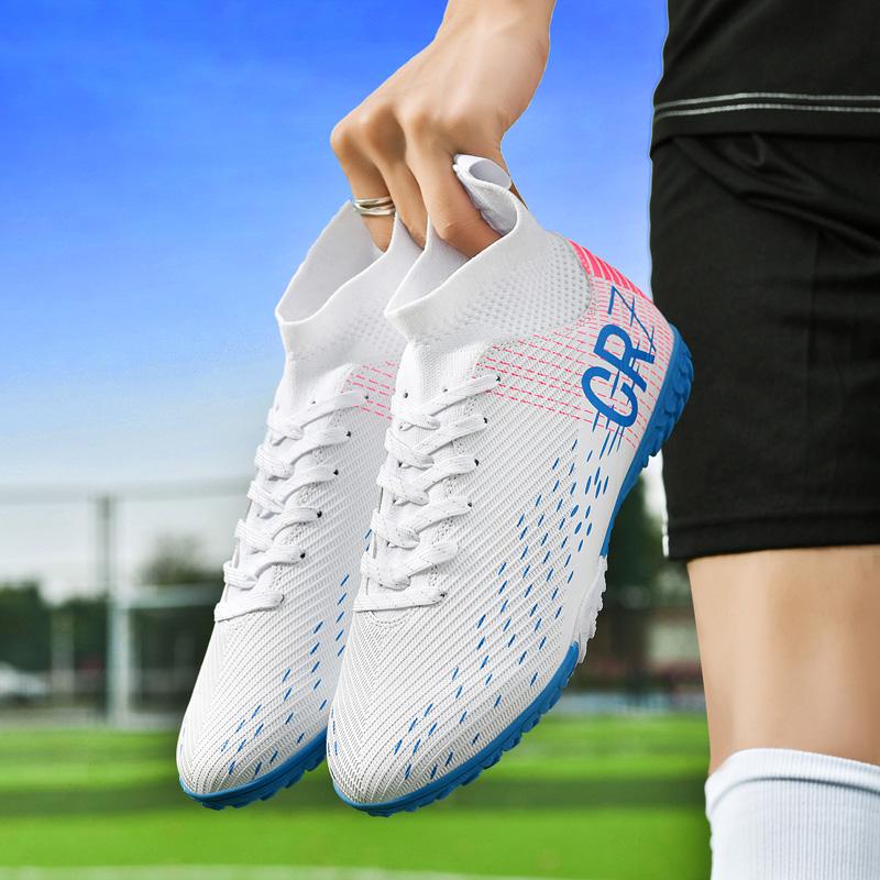 Hohe Fußballschuhe Herren Sommer Trainings- und Wettkampfschuhe Gummisohle Sportschuhe und Tasche Zubehör