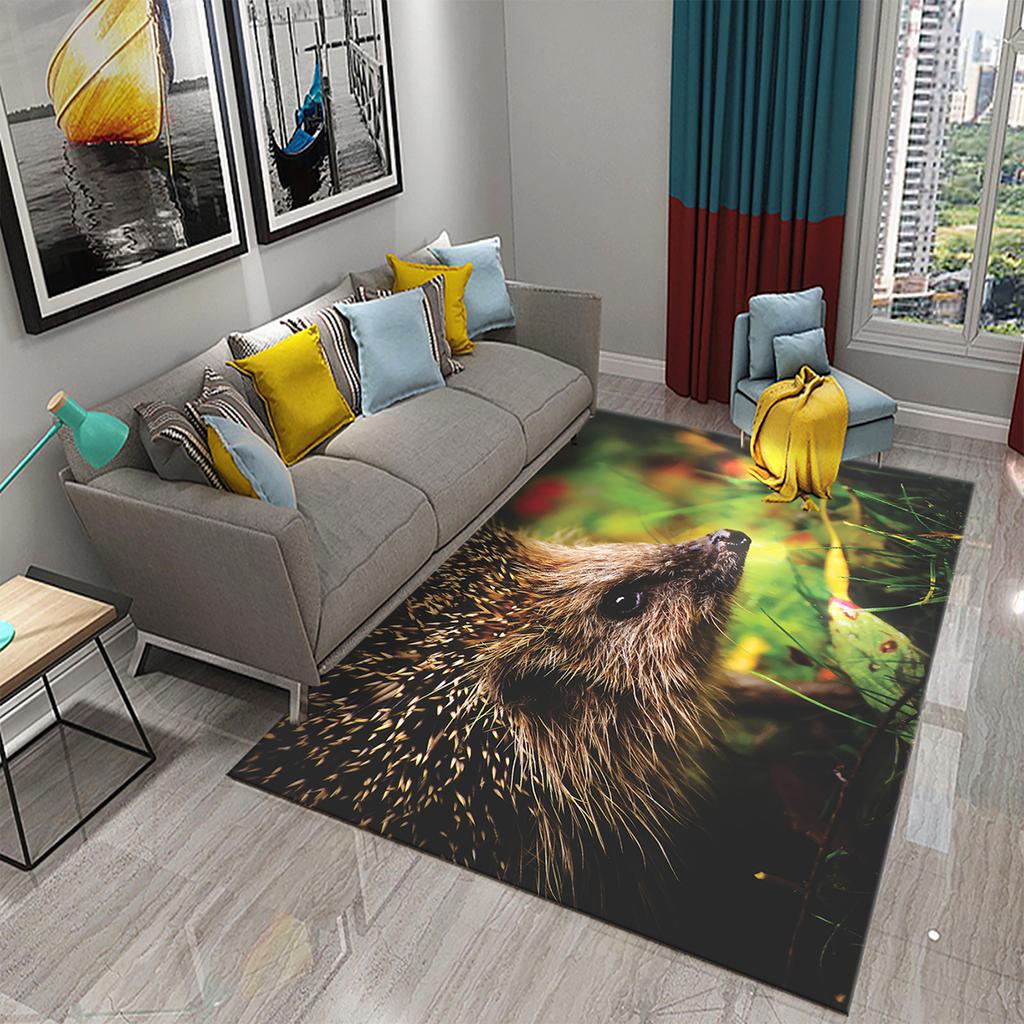 3D Hedgehog Carpet Cute Animal Rugs for Living Room Bedroom Floor Area Decor Mats Bathroom Toilet Door Entrance Non-slip Carpet