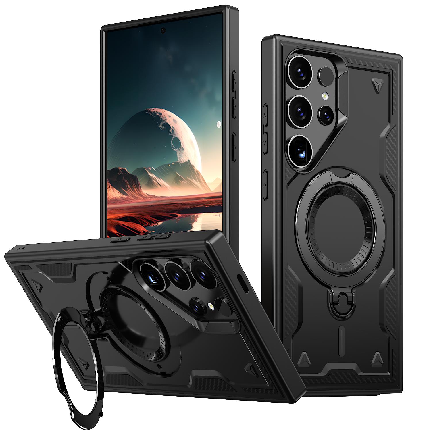 

Двухслойный бронированный чехол для Samsung Galaxy S25 S24 Ultra Edge S23 FE Plus S22 Ultra S21 с магнитной подставкой Magsafe Galaxy S24 Ultra