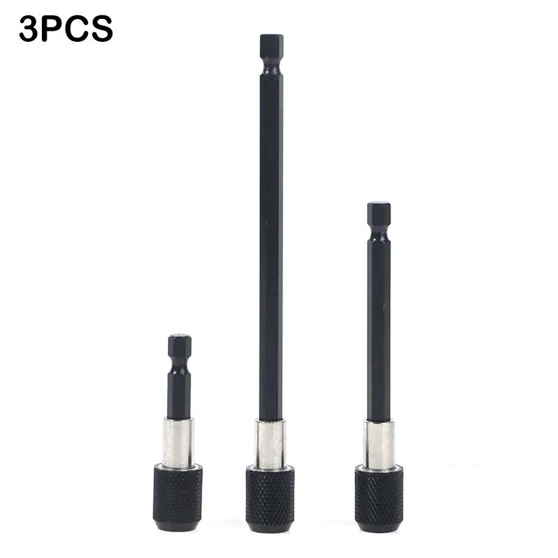 Extension Bar 1/3PCS Magnetic Bit Holder Extension 60mm 100mm 150mm 1/4 Inch Hex Shank Quick Release Screwdriver Bit Holder