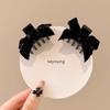 Black Elf Ear Bow Hair Claw Clip - Princess Style Hair Accessory