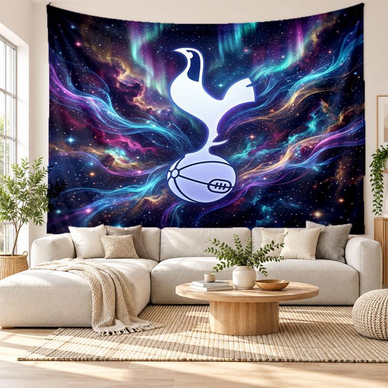 Arazzo da Parete Tottenham Hotspur, Appeso a Parete in Tessuto Morbido, Sfondo Decorativo per Camera da Letto Arte Murale per la Casa