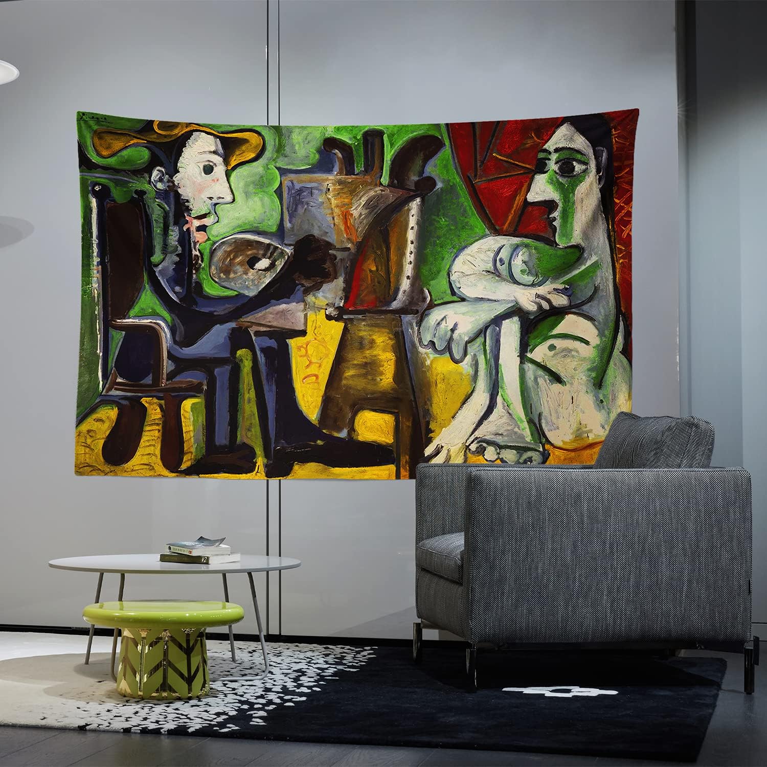 The Chitteri Tapestry: Pablo Picasso, the artist and his model 75x100 чёрный