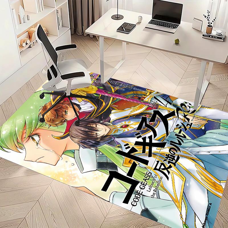 Anime Code Geass Printed Absorbent Washable Carpet,Non-Slip Bathroom Mats,Kitchen Rugs,Living Room Entrance,Camping Picnic Rugs