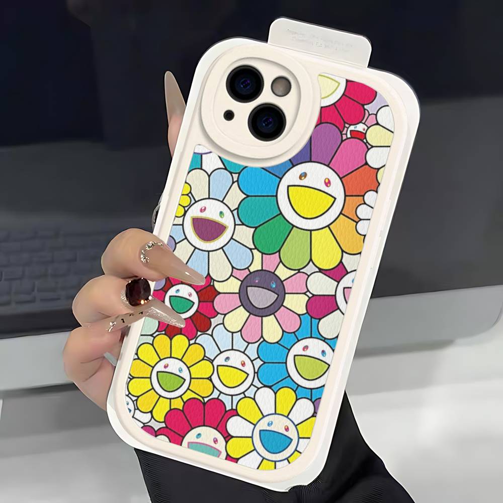 

Art Japanese M-Murakami Artisti T-Takash Phone Case For IPhone 16 15 14 11 12 13 Pro Max Plus Back Leather Shell iphone X