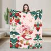 Erdbeer-Shortcake-Mädchen Rosa Decke Qualitäts-Warme Überwurfdecke Winter-Picknick Couch Sessel Schlafsofa Flauschige Tagesdecke