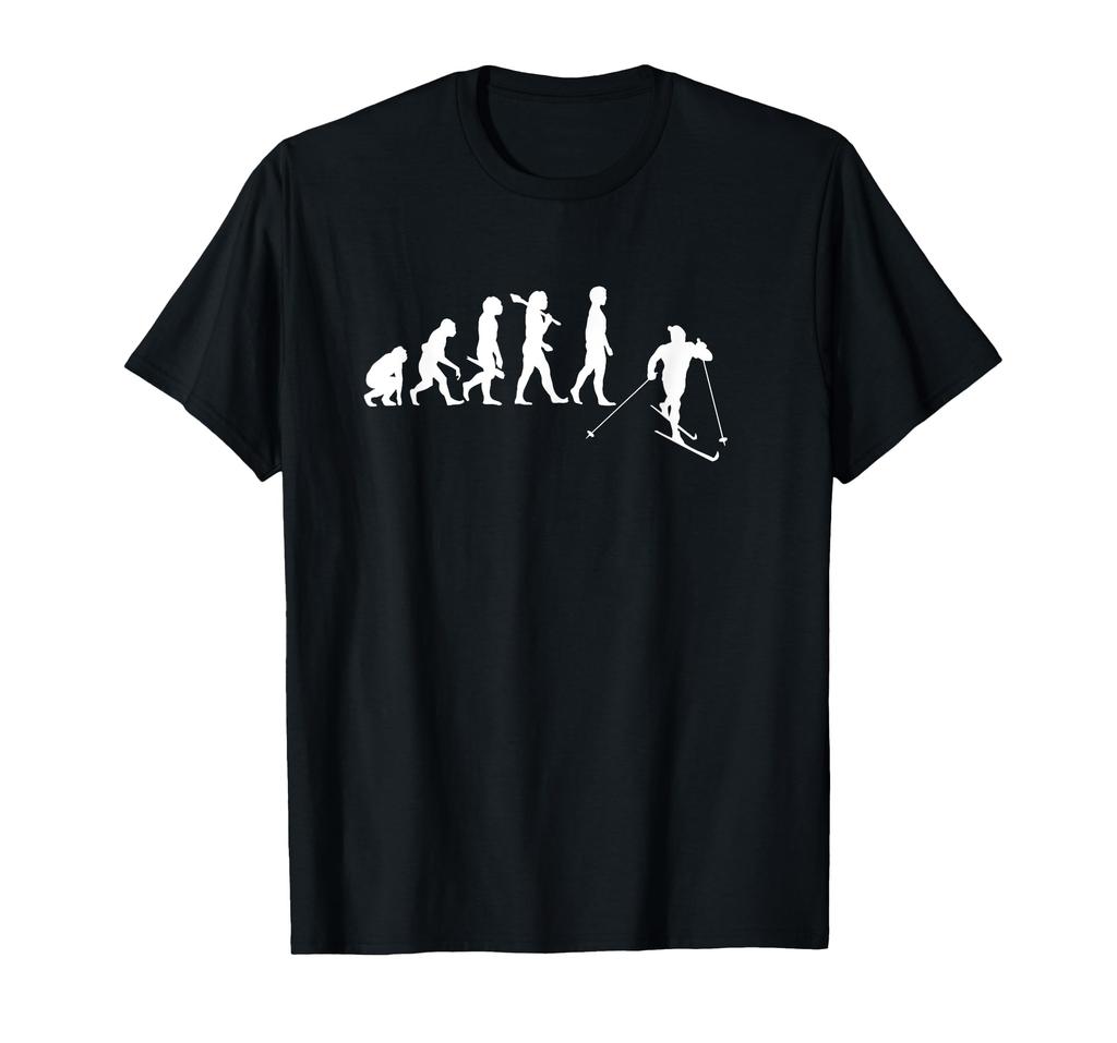 Funny Cross Country Skiing The Evolution of Nordic Skiers - T-Shirt