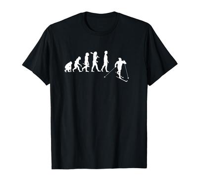 Funny Cross Country Skiing The Evolution of Nordic Skiers - T-Shirt