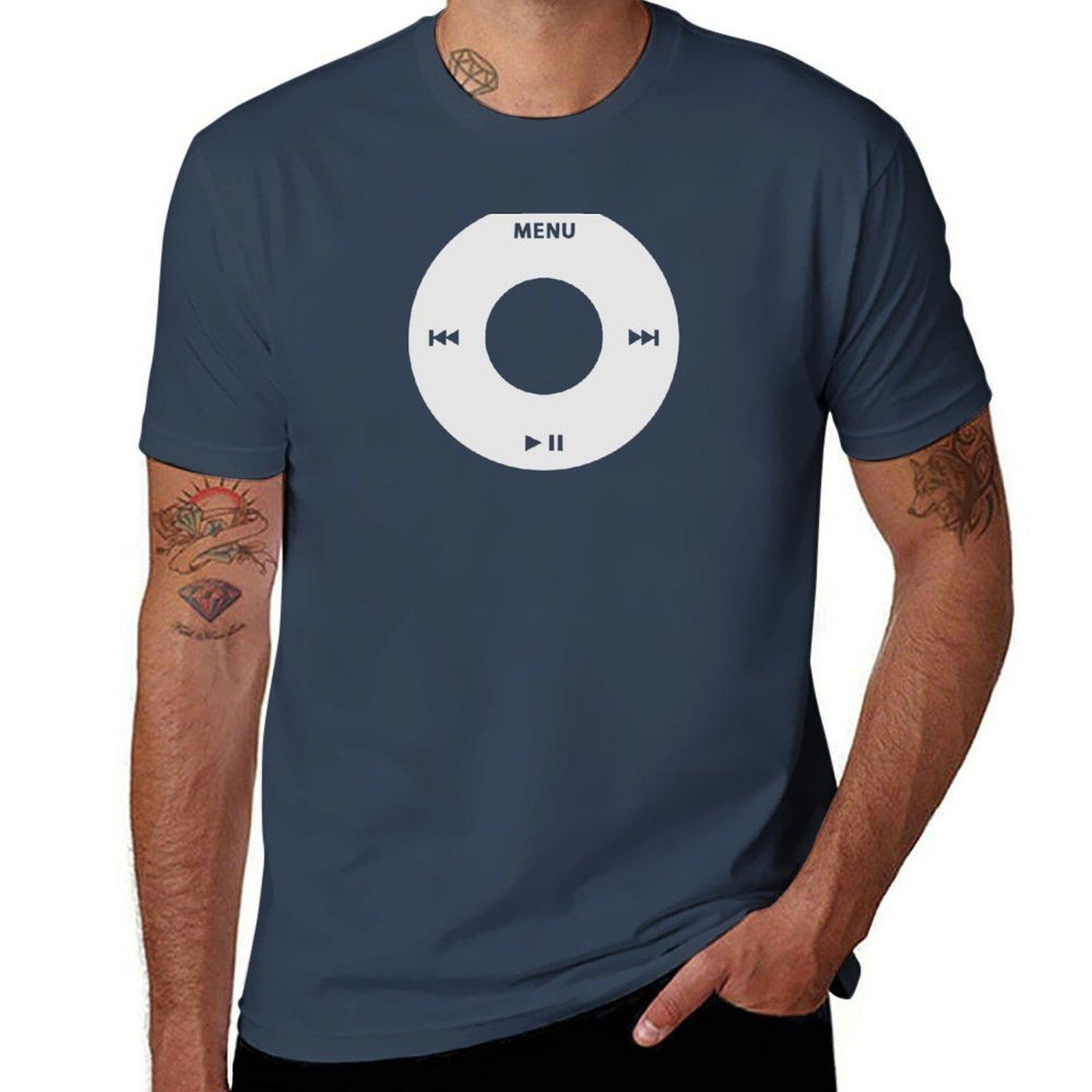 iPod - Круглая кнопка T-shirt хлопковая футболка мужчина мужская футболка дизайнерская футболка S