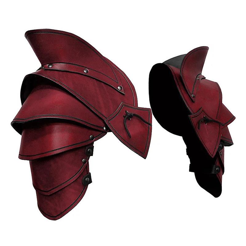 Medieval Knight Double Shoulder Armor PU Leather Pauldrons Spaulder Elf Archer Cosplay Costume Halloween Party Club Props Larp