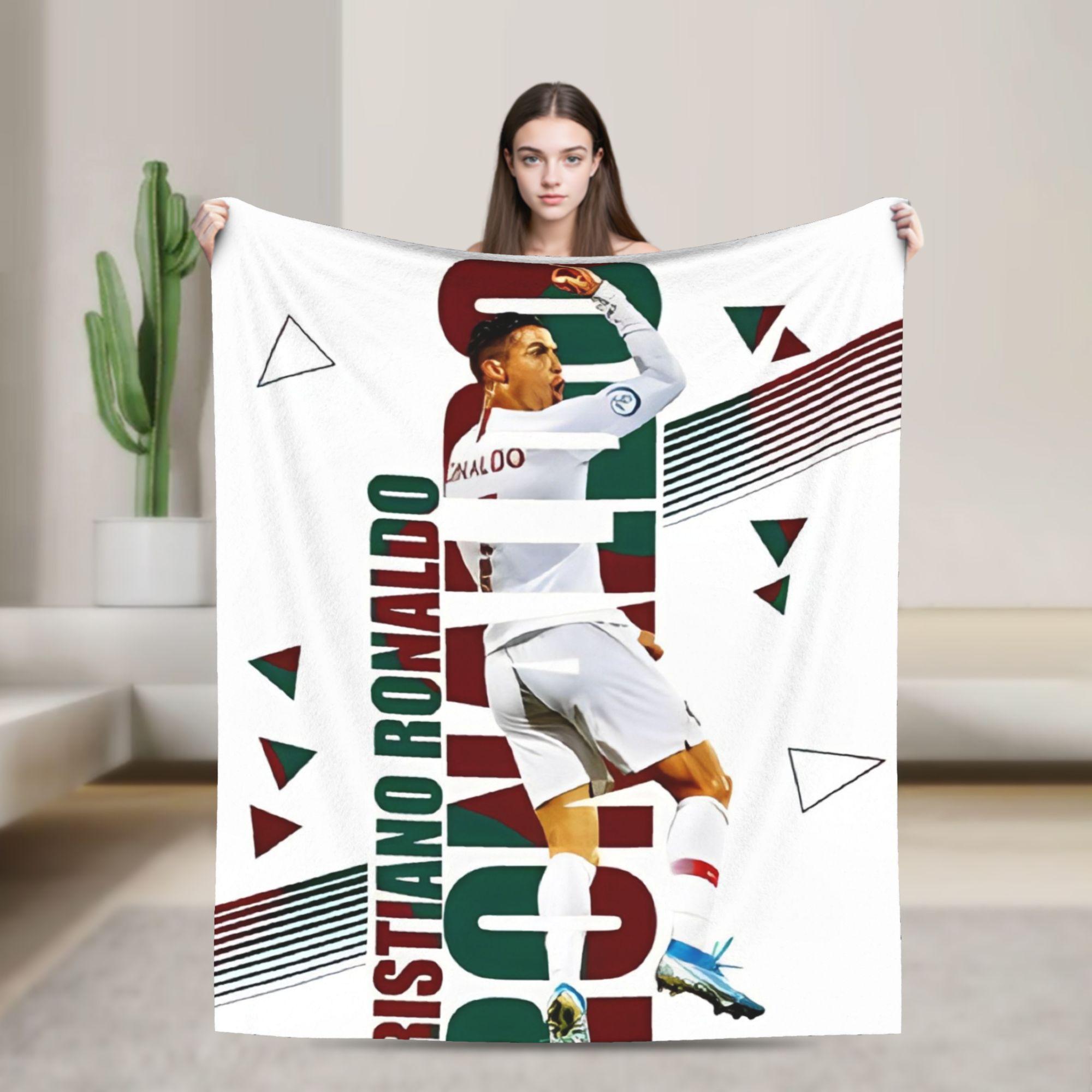 

Football Legend CR7 Plush Blanket Vintage Throw Blanket for Home 125*100cm Bedspread 75x90cm