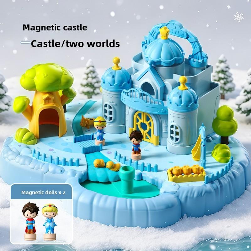 Magnetic Castle Playset For Kids With Realistic Doll Figures For Creative Imaginative Play