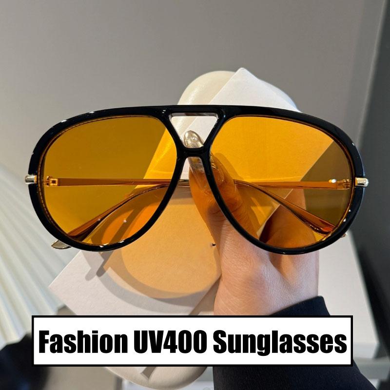 New Trend Large Frame Sunglasses Men Women Fashionable Outdoor Sun Glasses Trendy UV400 Eye Protection Goggle Shades