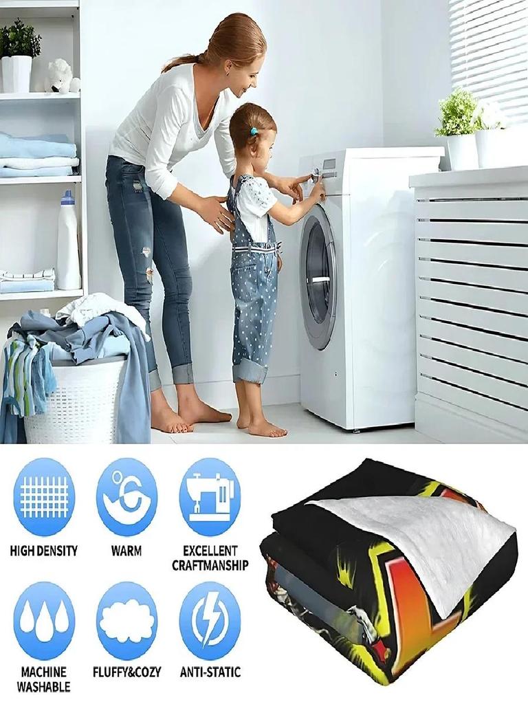 Beef Ramen Noodles Is Life Printed Throw Blanket Soft Cozy Picnic Blanket for Home Travel Birthday Gift