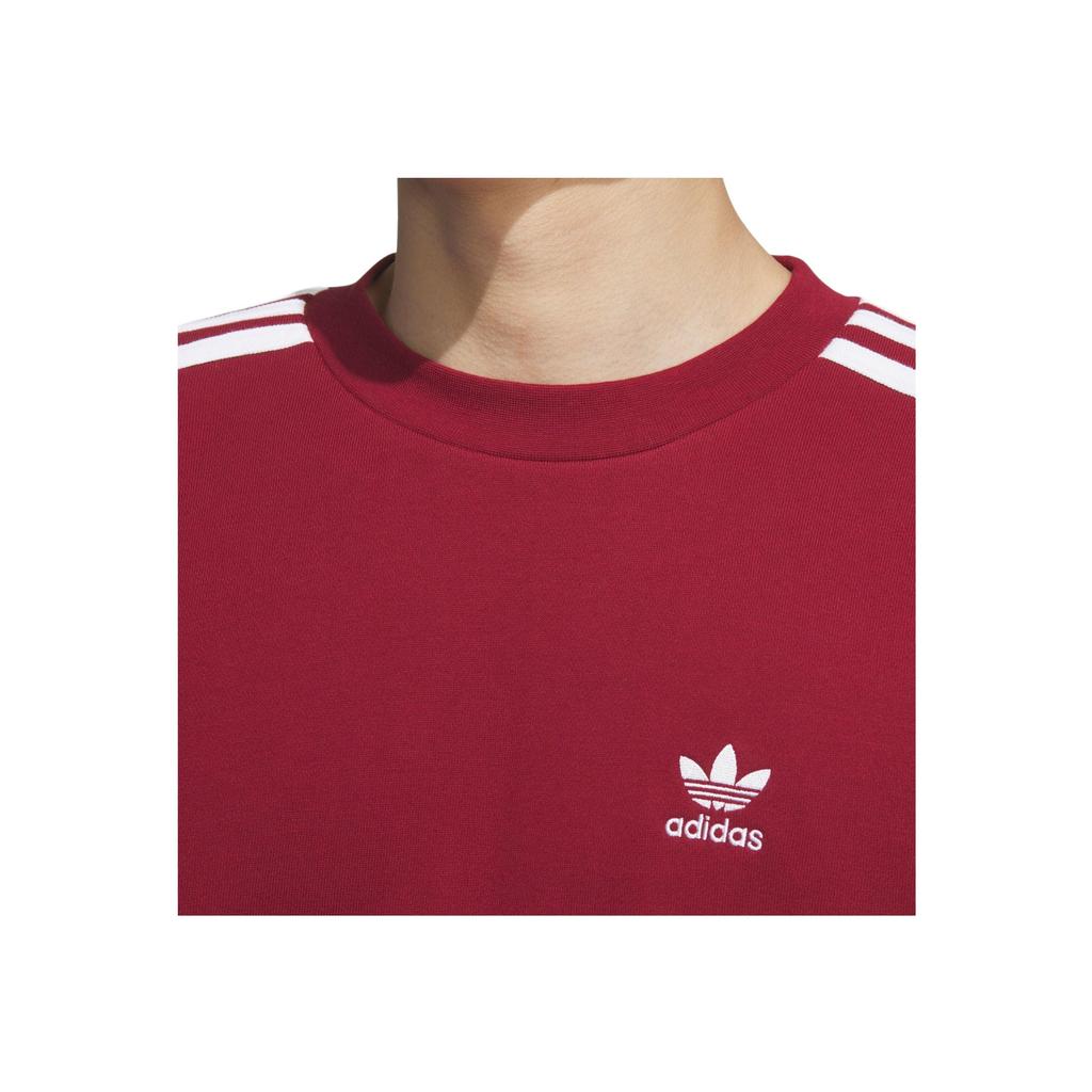 Adidas Originals Adicolor FW24 Oversized Gola Redonda Esportes Retro Solta Manga Longa Estilo College Gola Redonda Moletom Masculino Moletom Carmesim JN9789