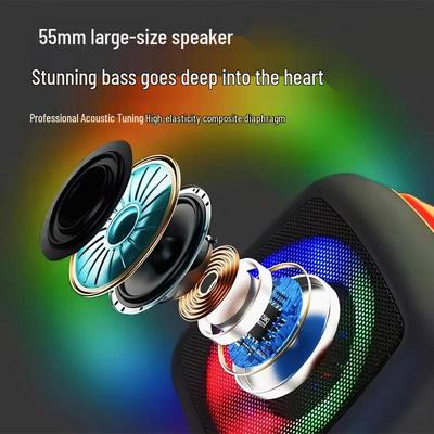 Mini Cannon Bluetooth 5.2 Wireless Speaker with Big Volume, Breathing Light, Outdoor Portable Subwoofer