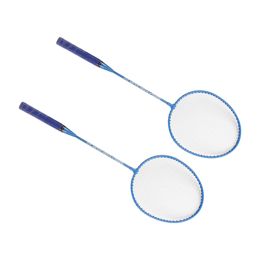 Children 2 Players Badminton Racket Set Aluminum Alloy Badminton Racquet Set for KidsBlue