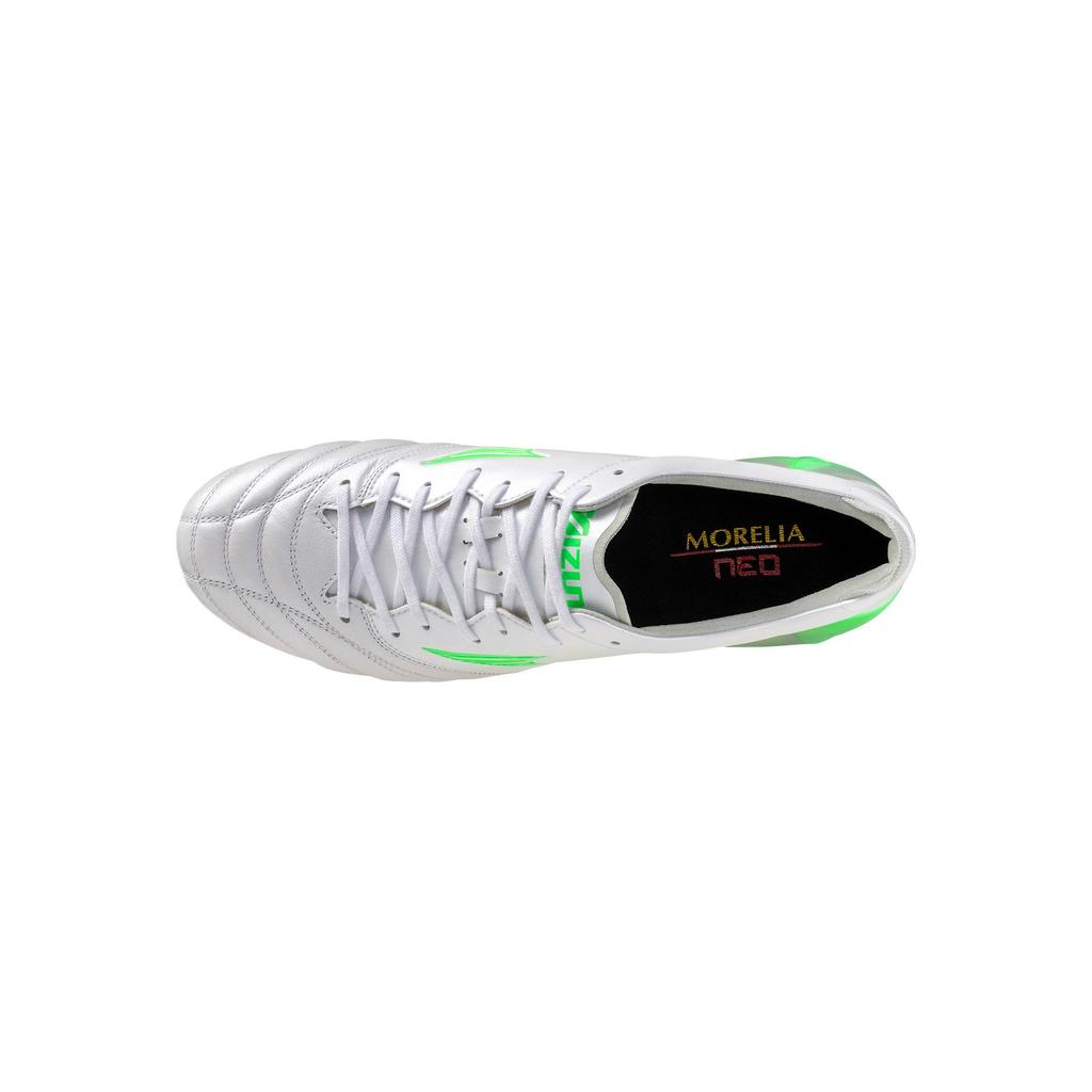 Mizuno Chuteiras de Futebol Masculinas Morelia Neo 4 Elite Moda Confortáveis Tendência Minimalista Prata P1GA253237