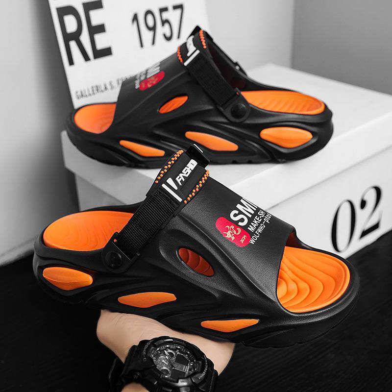 Men's 2025 Summer Non-Slip Height-Boosting Clog-Style Slippers: Outdoor, Odor-Resistant, Wear-Resistant, Breathable.