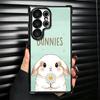 Cute Cartoon Bunny Rabbit Plating Phone Case For Samsung Galaxy S24 S25 FE S26 Edge S23 Ultra S22 S21 Plus S20 Anti-Fall Airabag