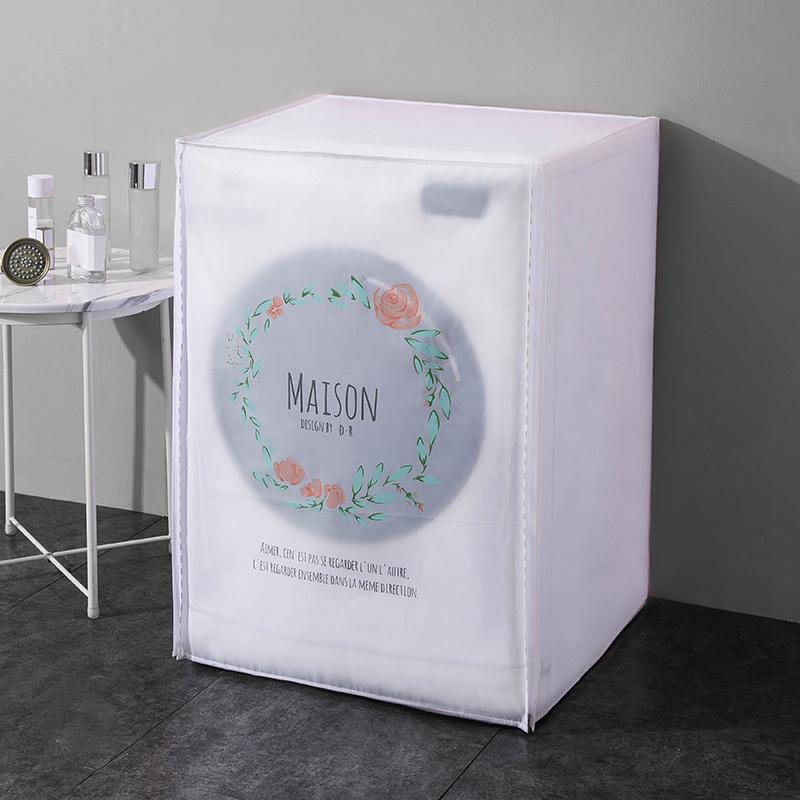 Carton Cactus Print PVEA Washing Machine Cover Universal Waterproof Sunscreen Automatic Roller Open Dust Cover Dust Cloth New