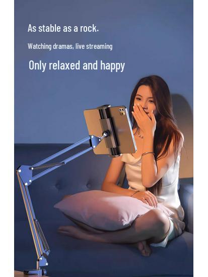 Adjustable Foldable Mobile Phone Stand with Metal Base and I-Beam Clamp