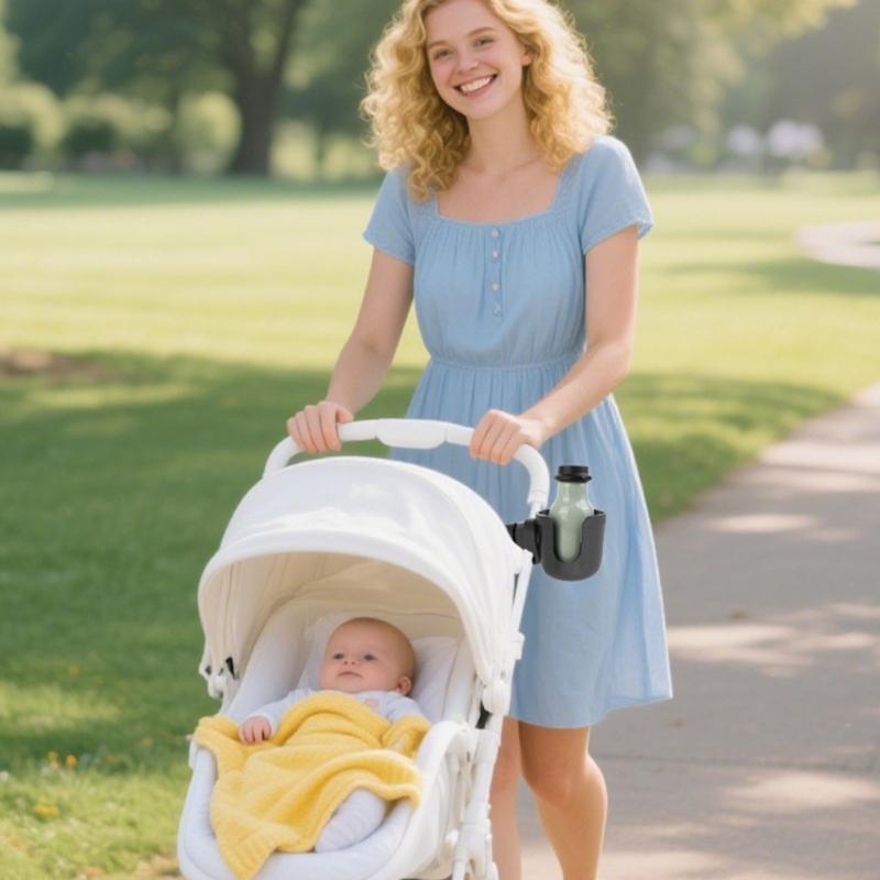 ABS Strollers Cup Holder Storage Organiser Nonslip Rubber Grip Flexible Silicone Insert for Secure