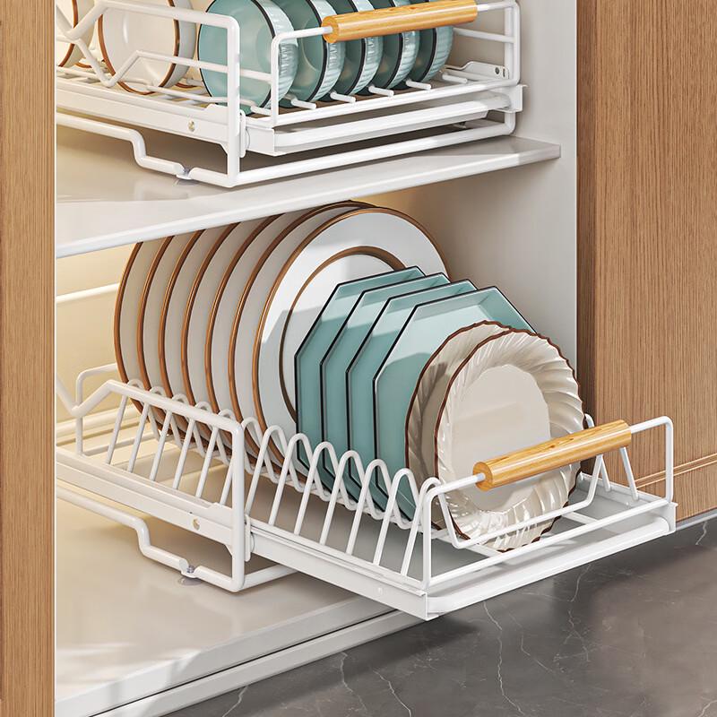 Handon 50cm Double-Layer Pull-Out Kitchen Dish Rack