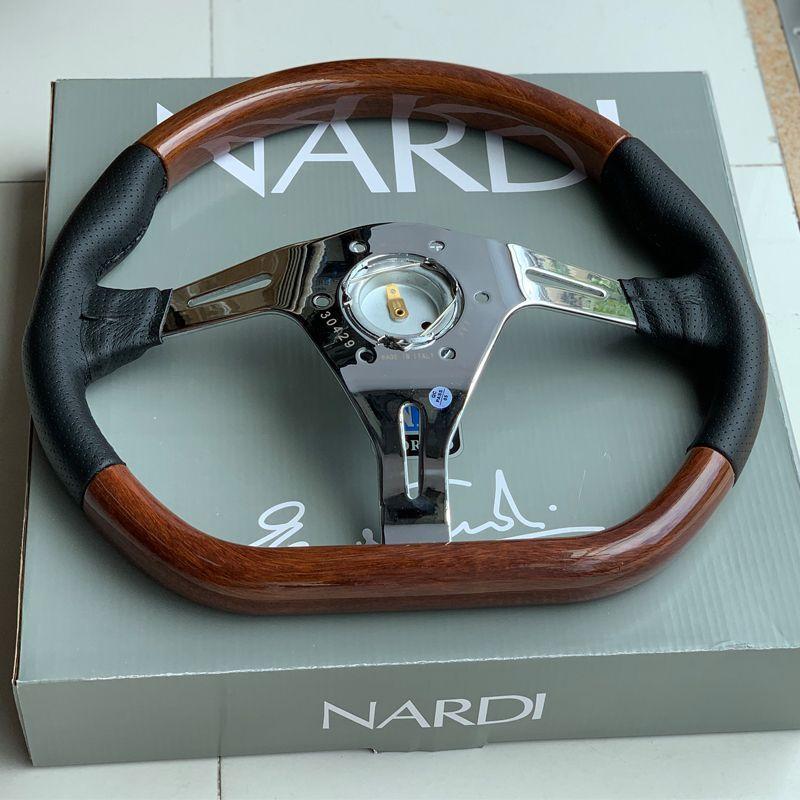 NARDI Steering D Type General Purpose 14 inch 350mm Car Handle Sports Steering Wood Style d-w-0002