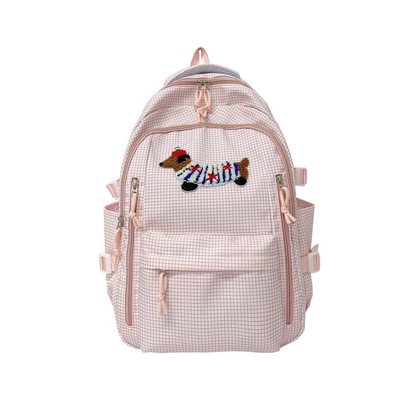 Plaid Schoolbag Women's Large Capacity Backpack Student Backpack
