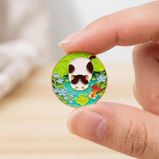 Unisex Brooch Cartoon Kitten Design Zinc Alloy Brooch Pin Bag Sweater Suit Lapel Decorative Enamel Badge Versatile Accessory
