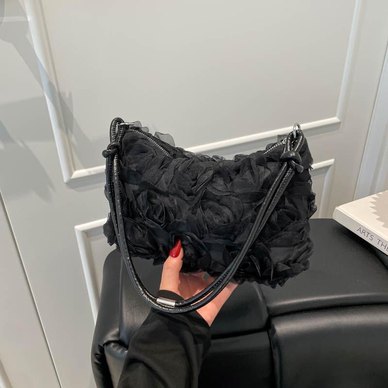 2025 Süße Blume Koreanischer Stil Schulterhandtasche - Frisch & Schlicht Lässiges Achseldesign für Herbst/Winter