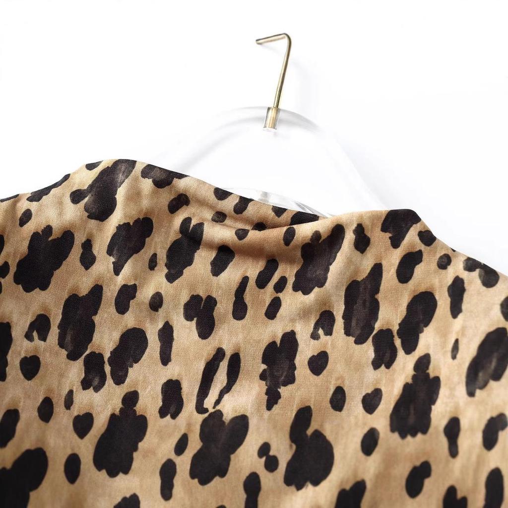 2025 Spring New Fashion Bodycon Dress with Animal Print, European & American Style for Girls