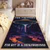 Rock Band Area Rug, Foo Fighters The Sky is a Neighborhood UFO Desert Car Synthwave Print, Music Studio Decor, Non-Slip Mat