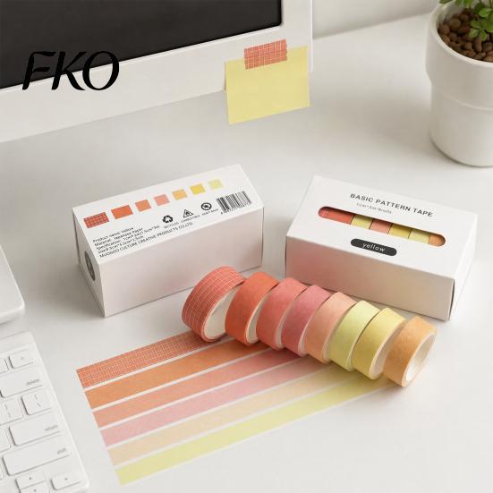 Transluzentes Washi Tape 8 Rollen Set, Dekorative Aufkleber, Ästhetische Unifarbene Tapes Karomuster für Scrapbooking Zubehör, Journaling Junk Journal,