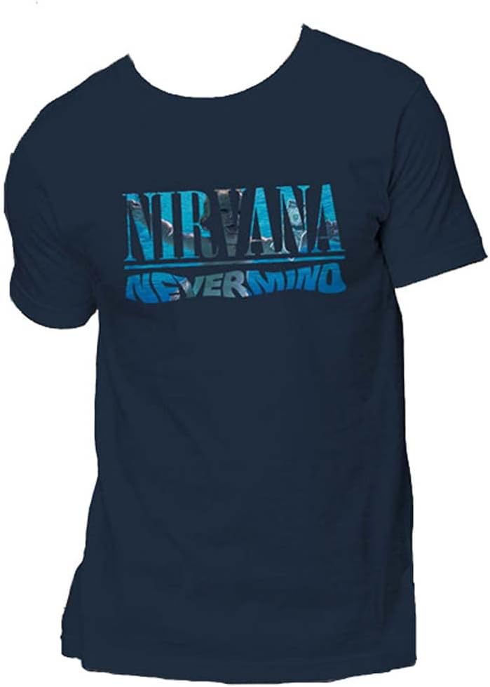 Nirvana Men s Nevermind (Back Print) Slim Fit T-Shirt Navy S разноцветный